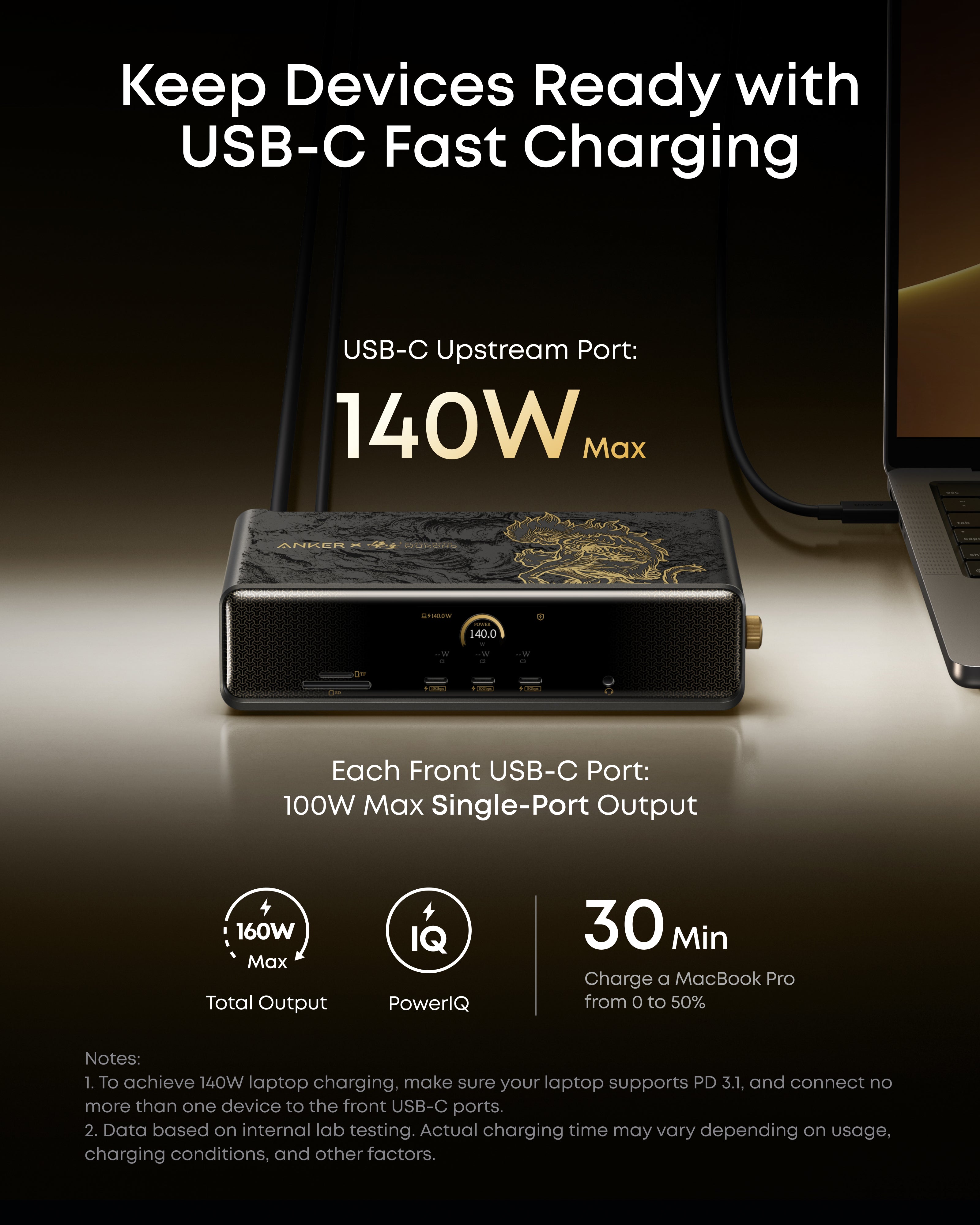 (Anker × Black Myth: Wukong Edition) Anker Prime Docking Station (14-in-1, Triple Display, DisplayLink) with DL7400